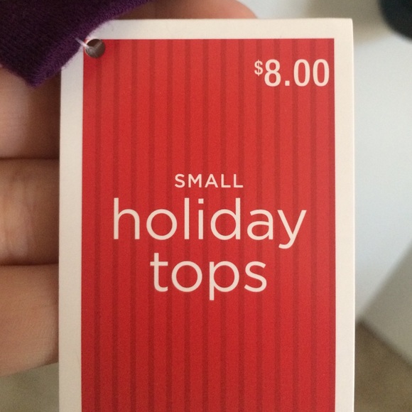 Purple holiday "Believe" long sleeve top, small - Picture 4 of 4