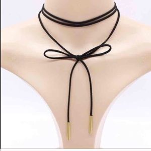 Black Suede Choker w/ Gold Link