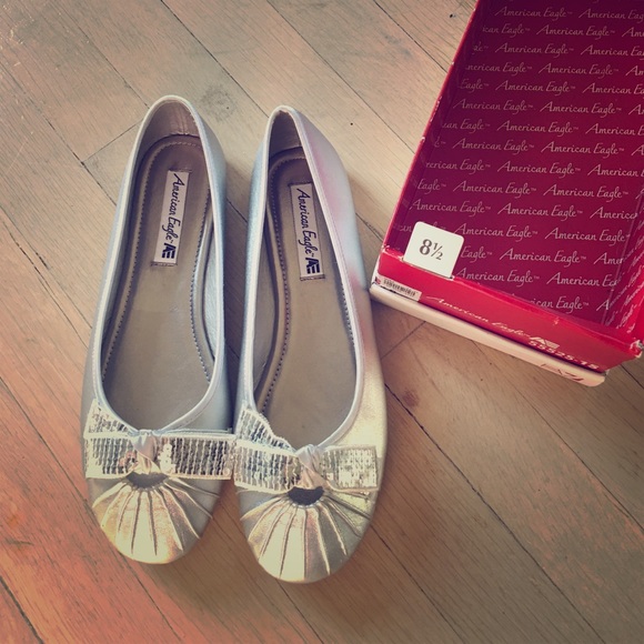 New silver American Eagle silver slip-ons