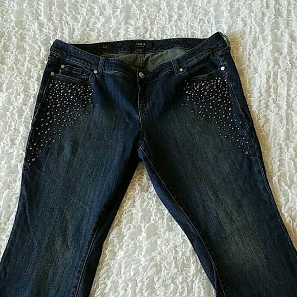 Torrid  Denim - Size 18 Torrid dark denim jeans with a lil bling
