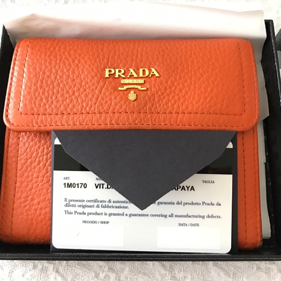 Prada Handbags - Prada (authentic) papaya leather wallet