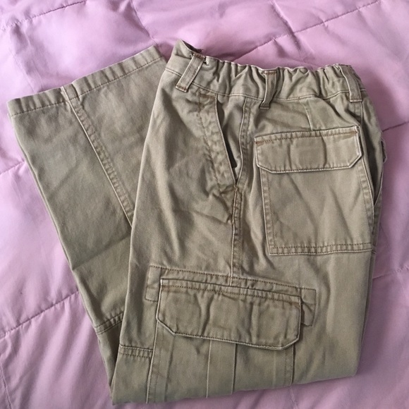 Boys khaki cargo pants sz 7 Faded Glory adj waist