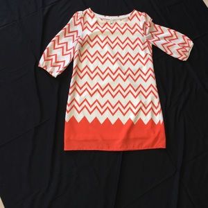 ~PINK OWL~ GORGEOUS sz-L Chevron Print Shift Dress