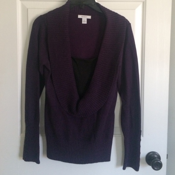 Purple cowl-neck DreaaBarn sweater, size small