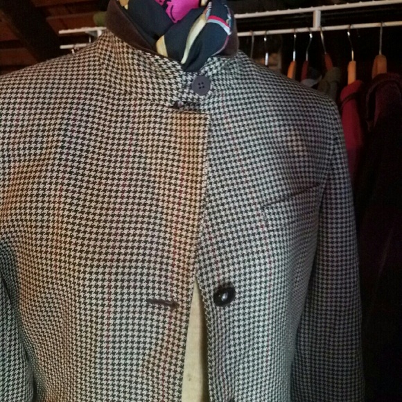 Beige and brown plaid Blazer