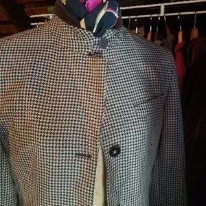 Beige and brown plaid Blazer