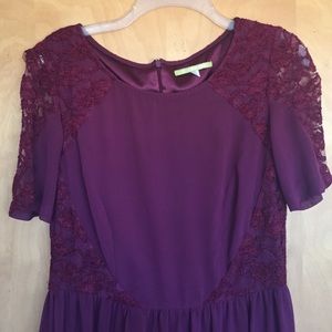 Red Gianna Bini Chiffon and Lace Dress