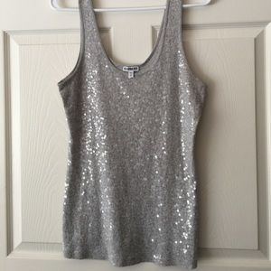 Express silver sequin tank