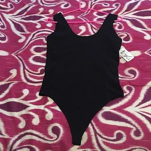 Black thong bodysuit