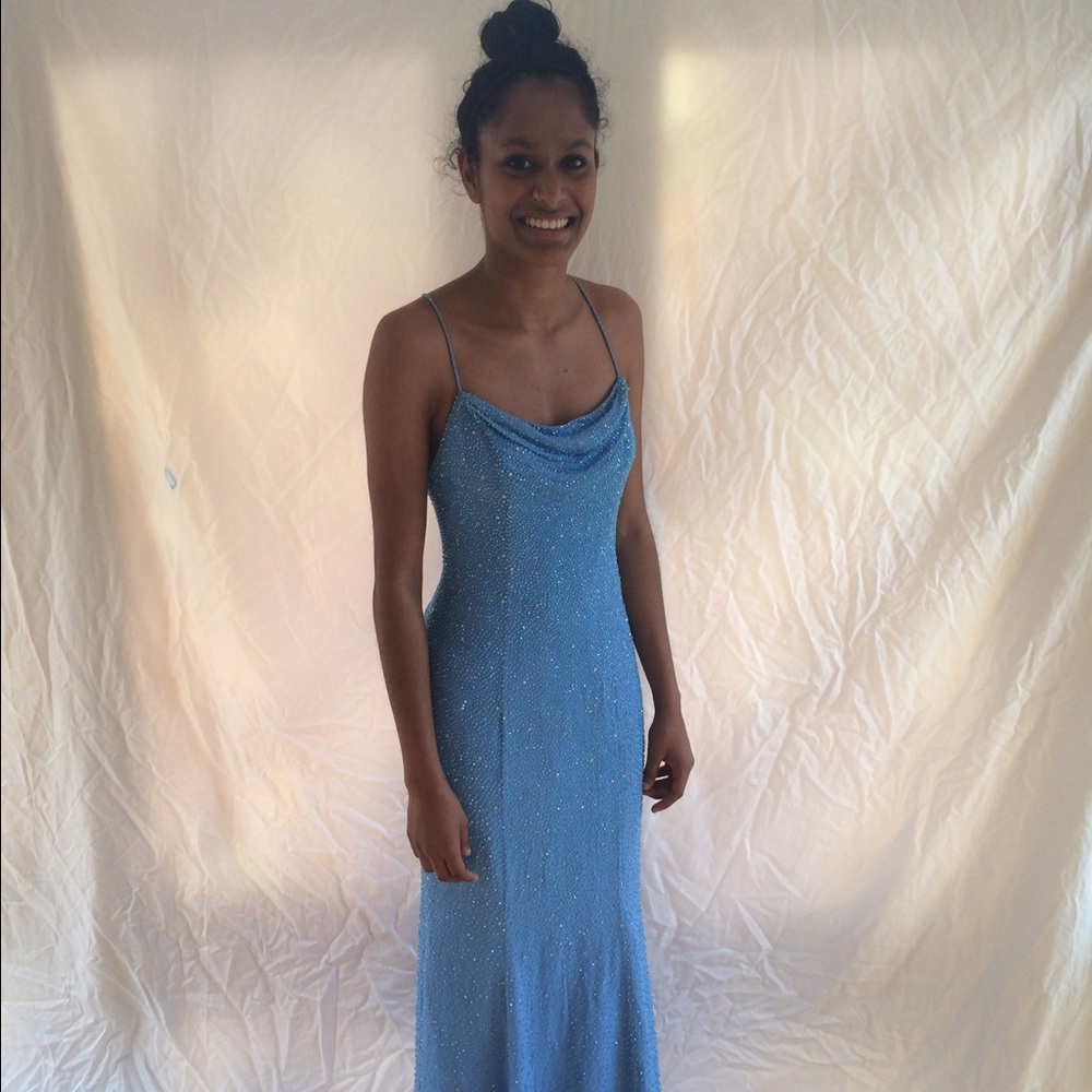 Alyce Paris long periwinkle dress