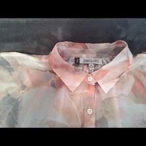 JLo Open/Cold Shoulder Flowing Blouse