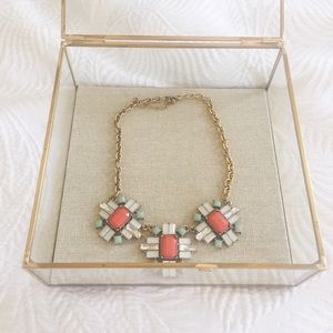 J. Crew white, teal and coral necklace