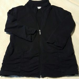 Calvin Klein ruched soft cotton zip up jacket