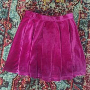 Velvet mini skirt
