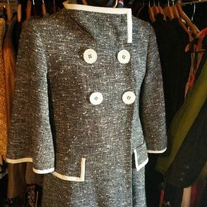 Black and white trench peacoat