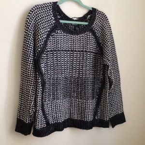 Black and metallic silver knit sweater