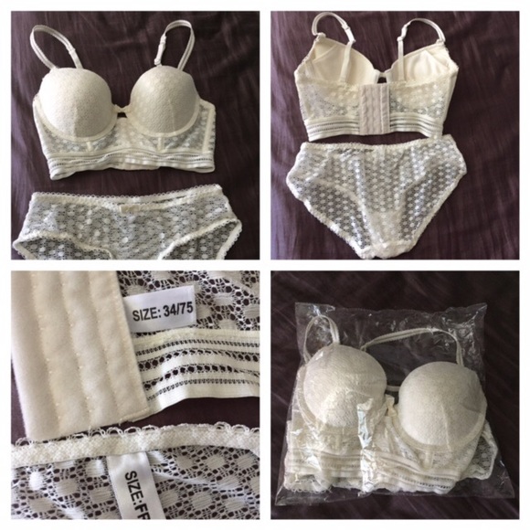 Beige Japanese style push up long line bra &panty - Picture 4 of 4