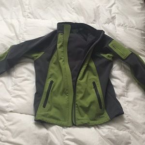 L.L.Bean Green and Grey Fleece Lined Jacket