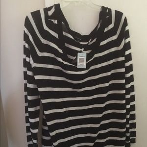 Torrid Black and White Striped Sweater
