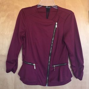 Red Wet Seal Peplum Moto Jacket