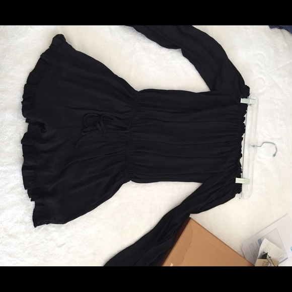 BRANDY MELVILLE BLACK OFF THE SHOULDER ROMPER