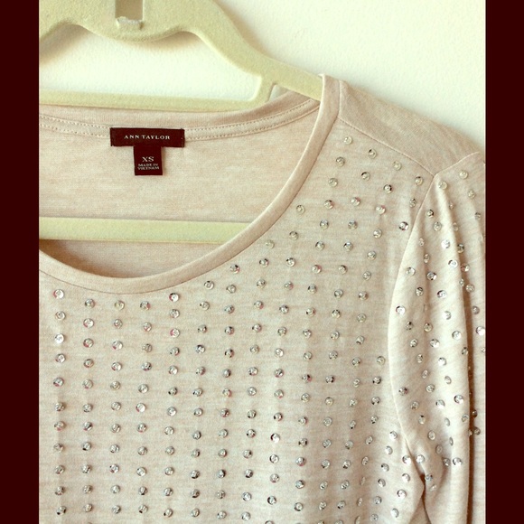 Ann Taylor Pink Two-in-One Shirt with Sequins