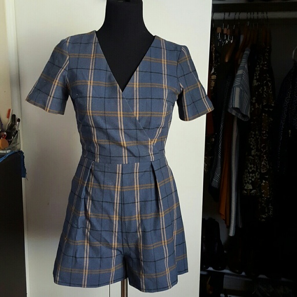 ASOS PLAID ROMPER/PLAYSUIT