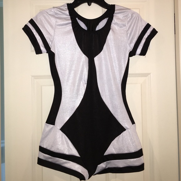 Silver sparkle and black bodysuit - Picture 1 of 3