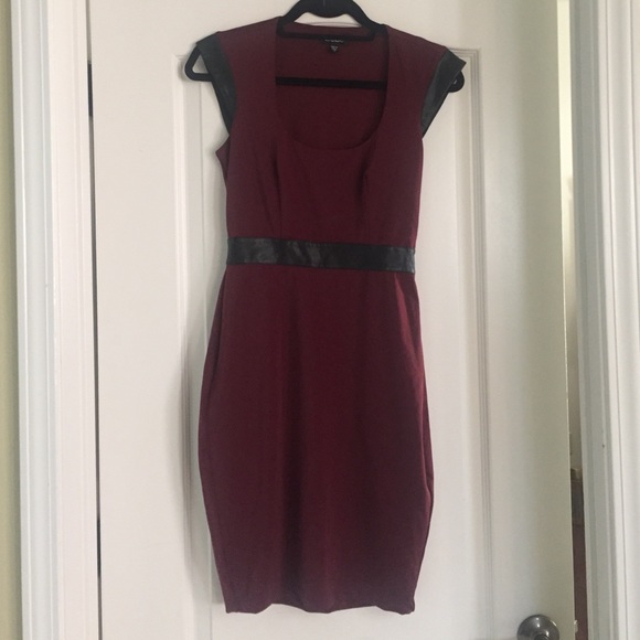 Burgundy and black trim Bebe dress