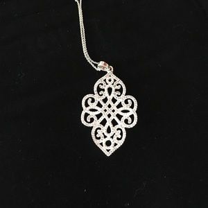 Beautiful silver diamond studded necklace