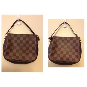 Auth LV Damier Trousse makeup Pouch Hand Bag