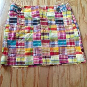 J Crew Madras Plaid Patchwork Skirt