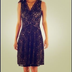 Black lace semi-formal dress