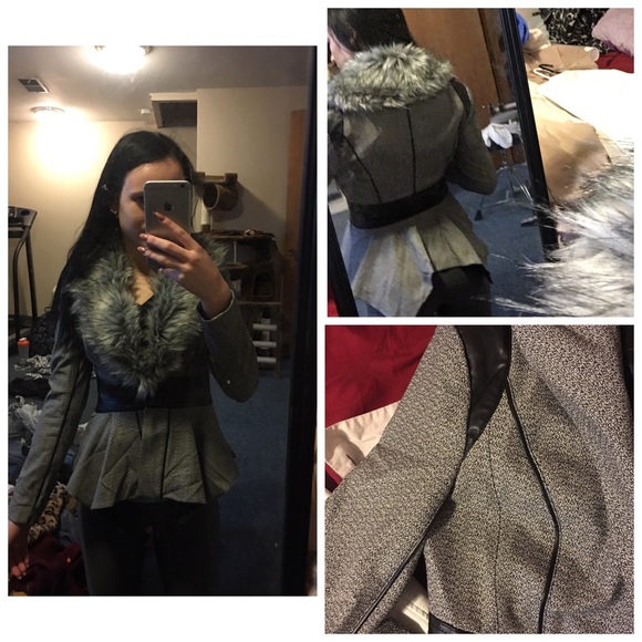 Bebe Alina Tweed Peplum jacket