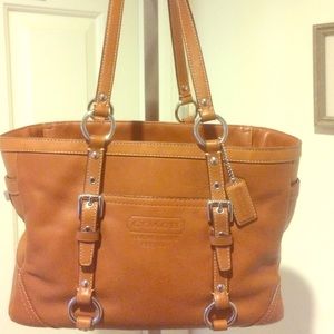 Beautiful caramel color leather Coach handbag