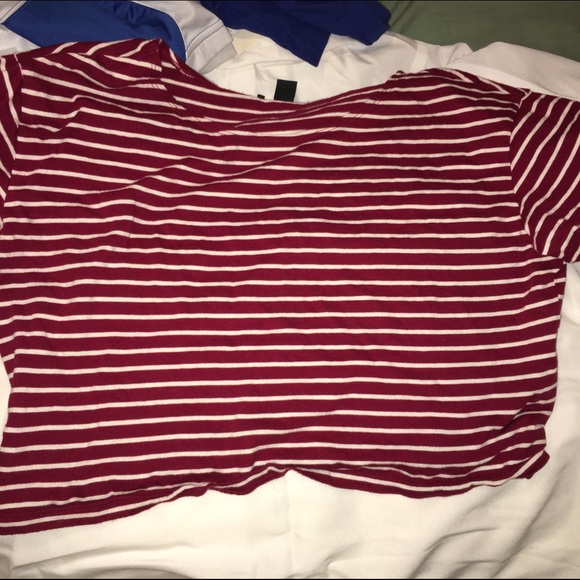 red boxy crop top