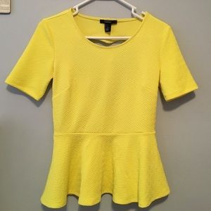 Yellow peplum top