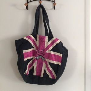 Pink by Victoria Secret navy/pink cloth tote bag