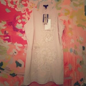 Ann Taylor beaded high neck silk tank