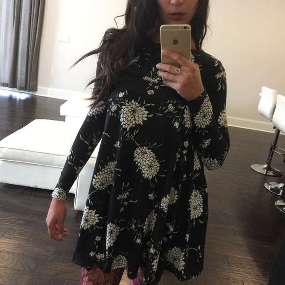 1 LEFT! Black Floral Swing Dress - Picture 4 of 4