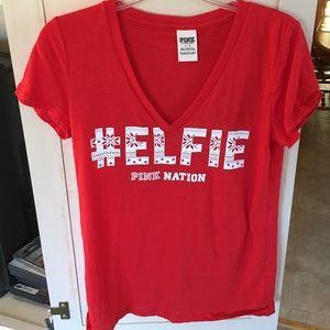 #elfie v-neck tee