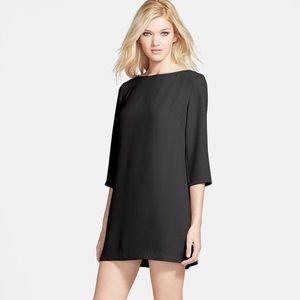 Tilden boatneck shift dress. black crepe.  Medium