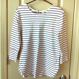 White and black striped Merona top