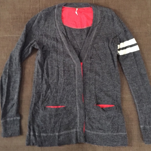 Free People Grey Wool Blend Cardigan, size small
