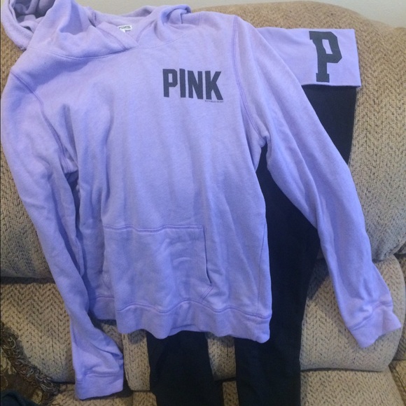 PINK hoodie and tights sz med great condition