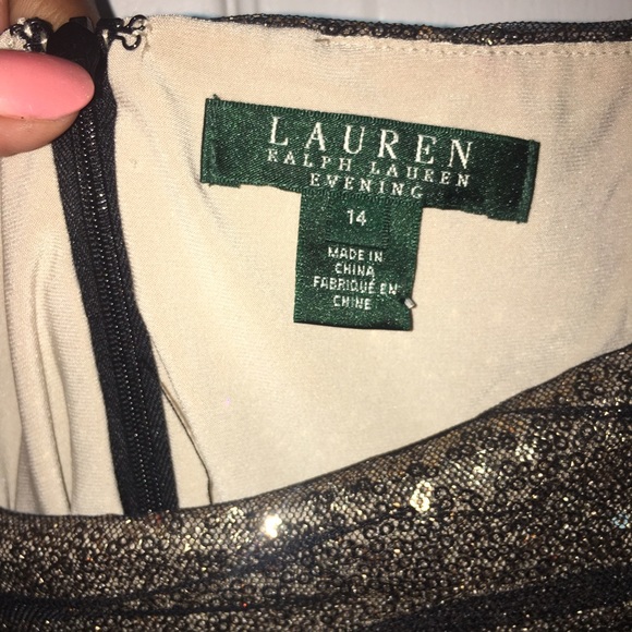 🚨🚨SOLD🚨🚨Ralph Lauren Gold Sequined Mesh Dress - Picture 3 of 4