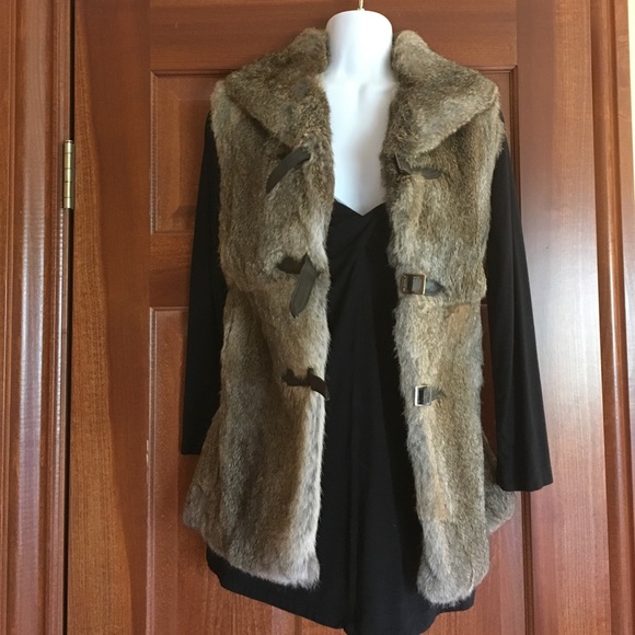 Buckled Genuine Rabbit Fur Vest