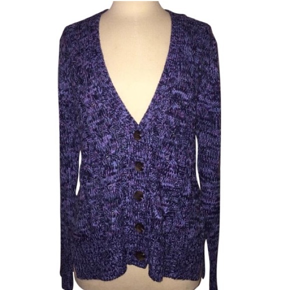 Pink Rose Sweaters - PINK ROSE BUTTON UP MARLED CARDIGAN