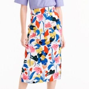 JCrew floral skirt with pockets!