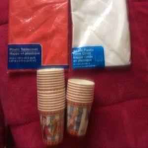 Carnival theme party cloth and cups